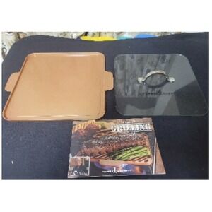 Tristar Copper Chef Non-Stick Grill & Griddle w/Glass Lid/Press*12"